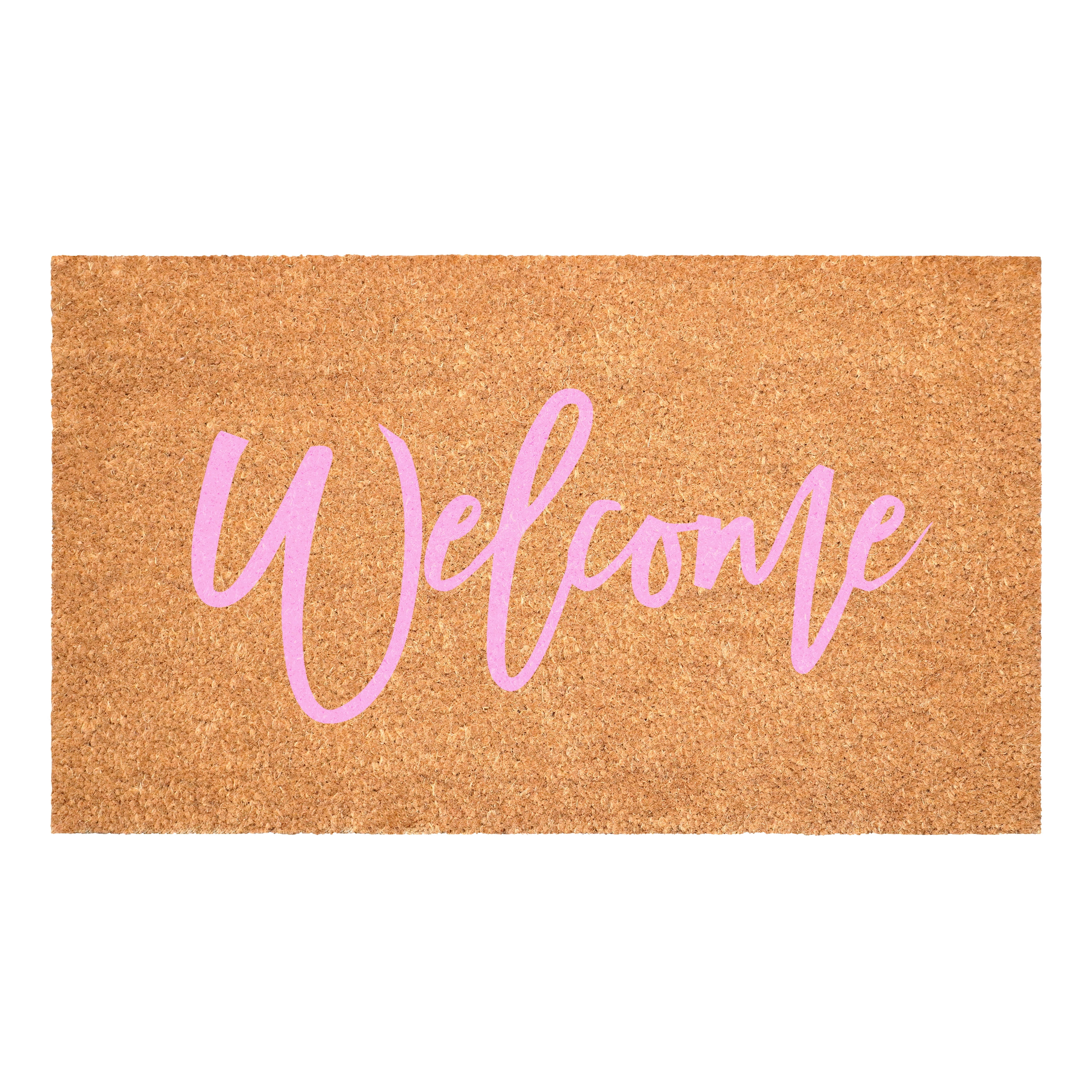 Calloway Mills 116201729 Cursive Welcome Doormat, 17" x 29", Pink