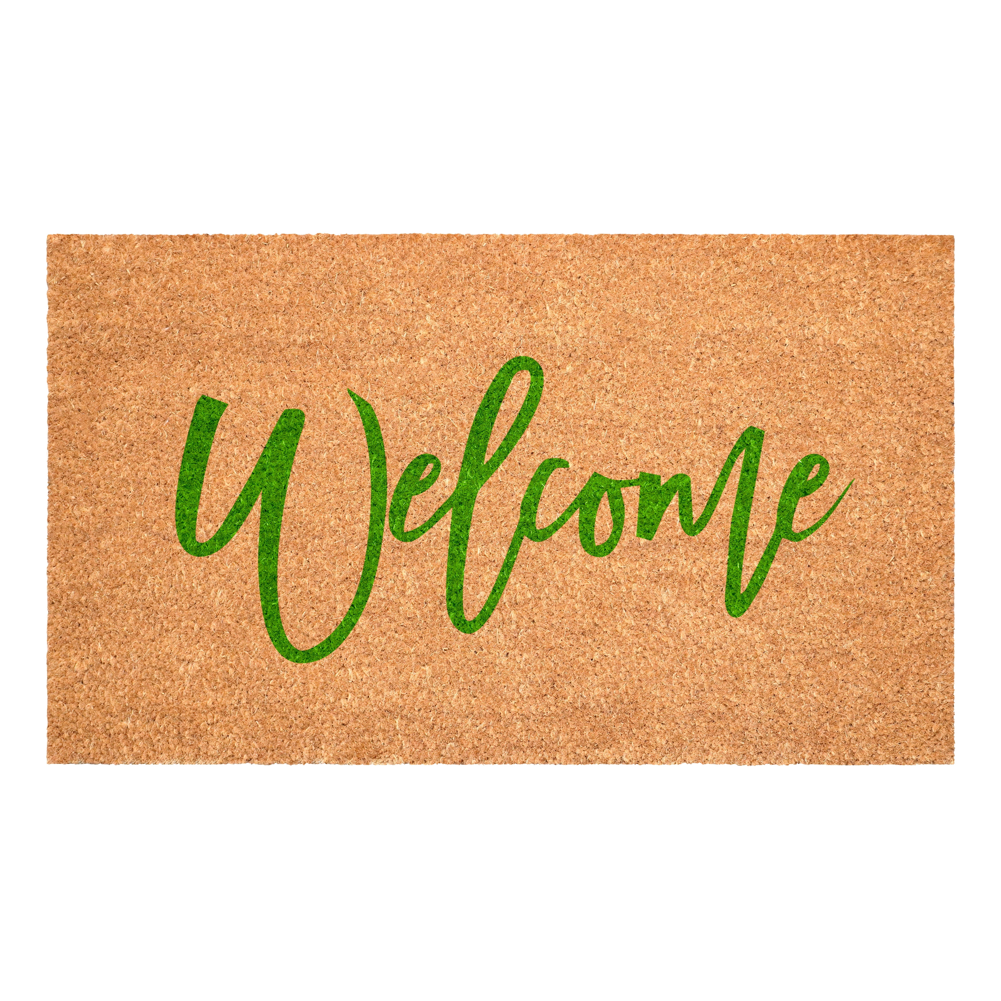 Calloway Mills 116212436 Cursive Welcome Doormat, 24" x 36", Green