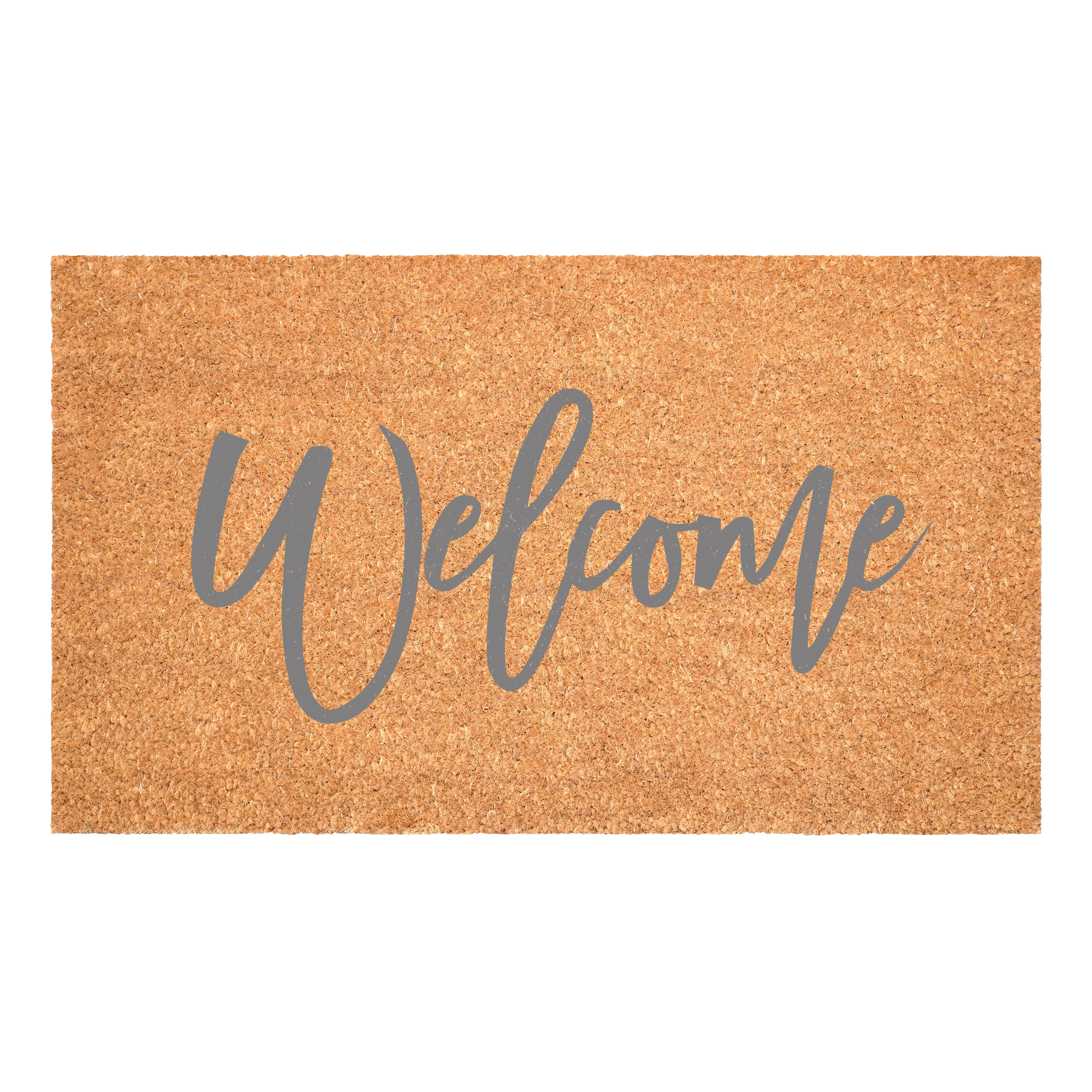 Calloway Mills 116232436 Cursive Welcome Doormat, 24" x 36", Grey
