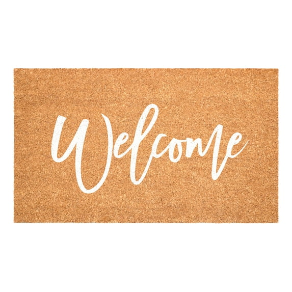 Calloway Mills 116242436 Cursive Welcome Doormat, 24" x 36", White