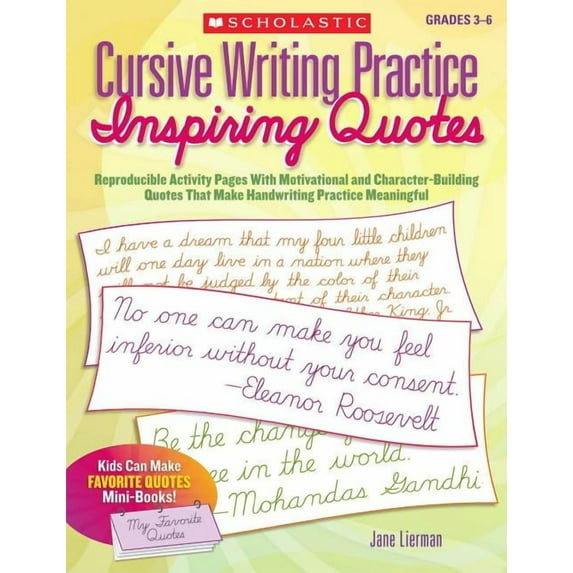 Cursive Writing Practice: Inspiring Quotes, (Paperback)