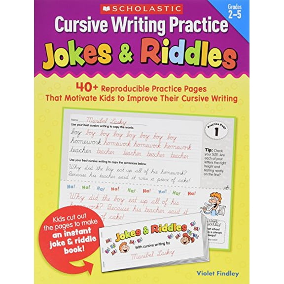 Pre-Owned Cursive Writing Practice: Jokes & Riddles (Paperback) 0545227526 9780545227520