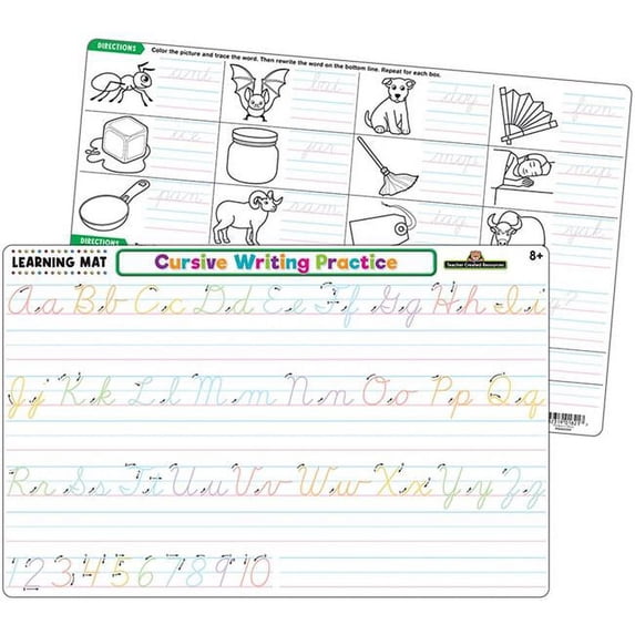 Cursive Writing Practice Learning Mat By Teacher Created Resources
