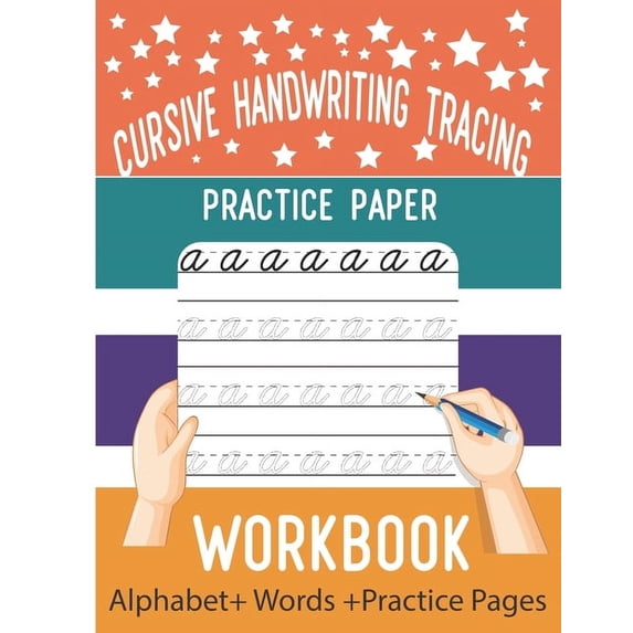 Cursive handwriting tracing practice paper workbook: cursive ...