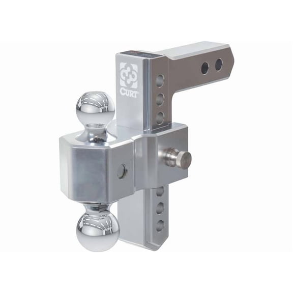 CURT 45365 AlumaLite Adjustable Aluminum Trailer Hitch with Dual Ball, 7-1/2" Drop, 12,500 lbs. GTW, 2" & 2-5/16" Balls
