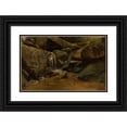 thumbnail image 1 of Curt Agthe 14x11 Black Ornate Wood Framed Double Matted Museum Art Print Titled: Waterfall (1897), 1 of 5
