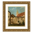 thumbnail image 1 of Curt Agthe 20x23 Gold Ornate Framed and Double Matted Museum Art Print Titled - Courtyard of the Castle in Pappenheim, 1 of 4