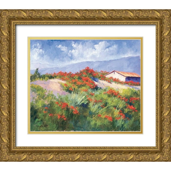 Curt, Brigitte 17x15 Gold Ornate Wood Framed with Double Matting Museum Art Print Titled - Spring Poppies