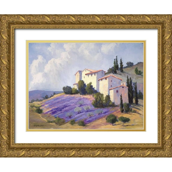 Curt, Brigitte 32x25 Gold Ornate Wood Framed with Double Matting Museum Art Print Titled - Basking in the Sunlight