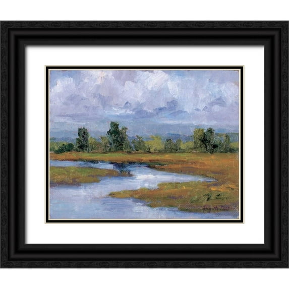 Curt, Brigitte 32x26 Black Ornate Wood Framed with Double Matting Museum Art Print Titled - Rivages Series II