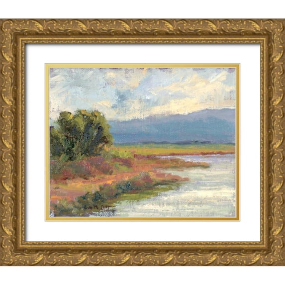 Curt, Brigitte 32x26 Gold Ornate Wood Framed with Double Matting Museum Art Print Titled - Jewels of the Wetlands Series One