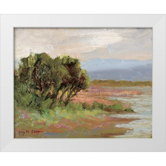 Curt, Brigitte 32x26 White Modern Wood Framed Museum Art Print Titled - Jewels of the Wetlands Series One