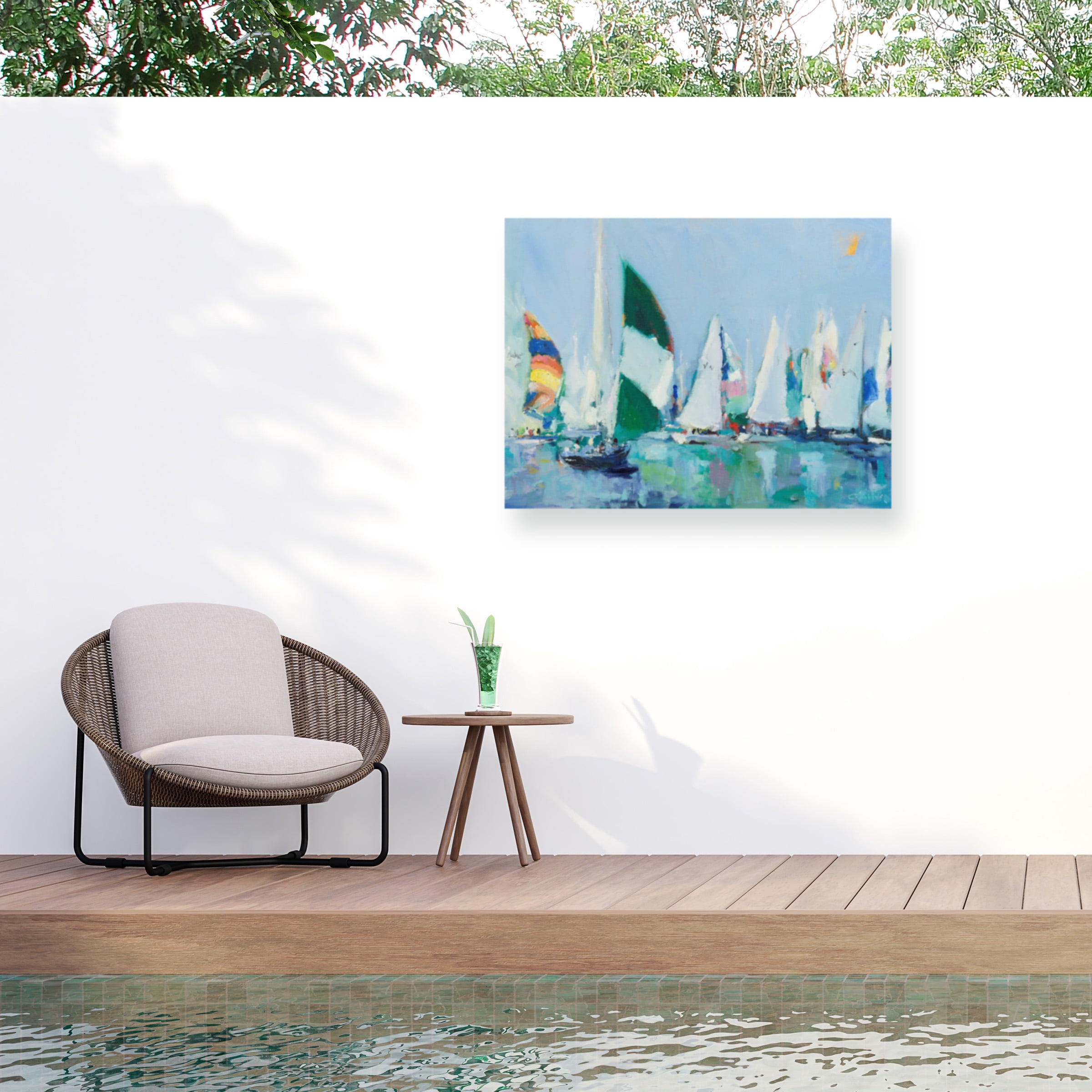 Curt Crain 'Parking Lot' Outdoor Canvas 24x32