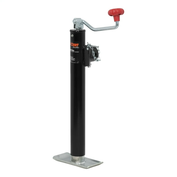 Curt Manufacturing Cur28356 Weld-On Pipe Mount Swivel Jack 5000# Cap. 15" Lift Top Wind Black