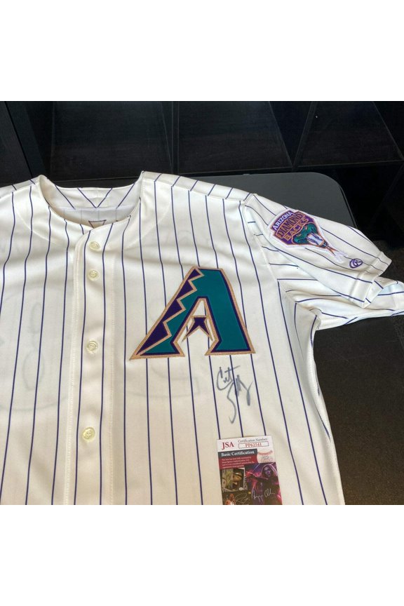 Curt Schilling Signed Authentic 2001 Arizona Diamondbacks Game Issued Jersey JSA