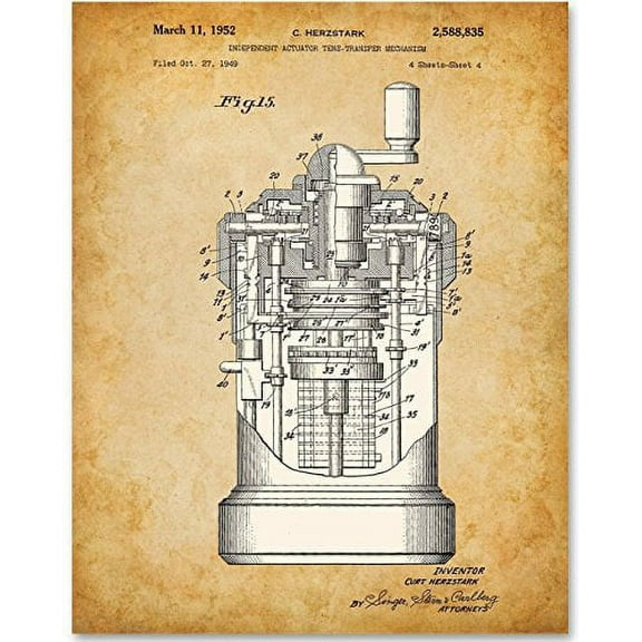 Curta Calculator Art Print - 11x14 Unframed Patent Print - Great Gift for Mathematicians and Computer Geeks