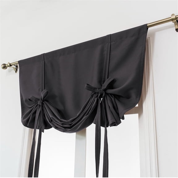 Curtain*1 1Pc Roman Curtain Beige Tie Up Curtains for Kids Room Small Windows Thermal Insulated Window Shades for Bathroom Kitchen Rod Pocket (30 X 46 Inches Long) Curtain