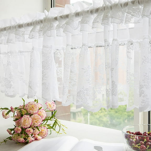 Curtain*1 American White Curtain Lace Window Kitchen Decoration Short Curtain Curtain