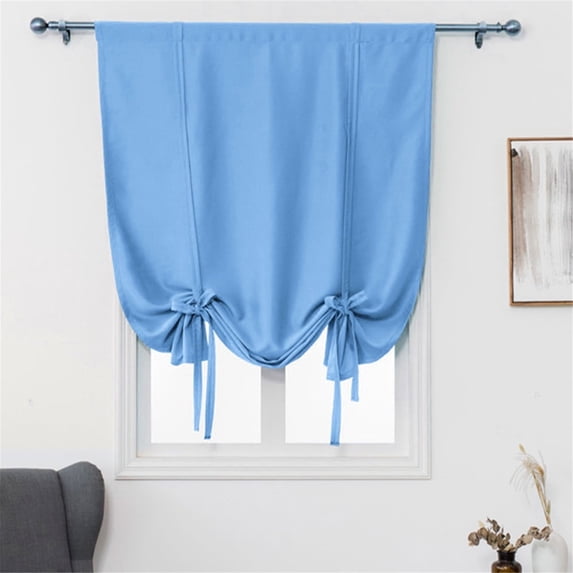 Curtain 1 Curtain for Bathroom Kitchen Adjustable Balloon Roman Curtains for Small Window Room Darkening Shades Drapes Panel Rod Pocket Purple Curtain