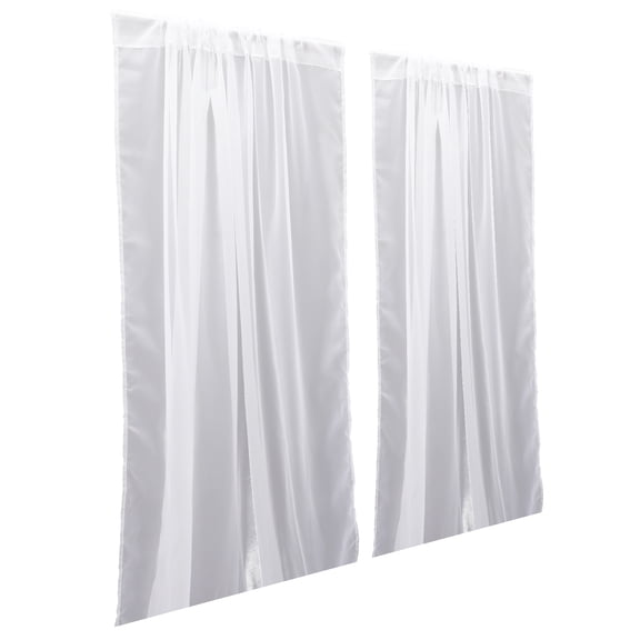2 Pcs Blackout Curtain Liners for Windows, Semi Sheer White Drapes, Polyester Balcony Shades, Light Blocking Window Treatments