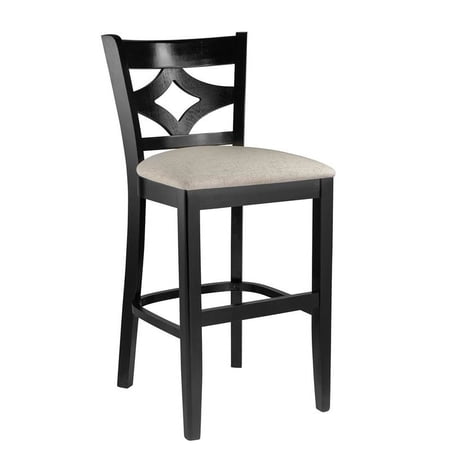 Curtain Back Counter Stool in Black