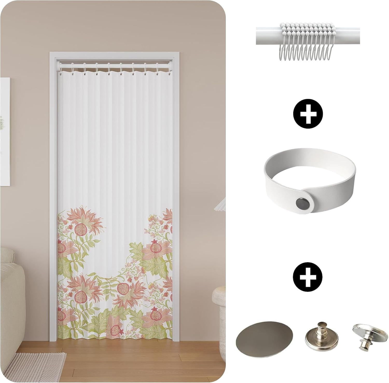 Curtain Blackout Curtain for Living Room, Bedroom, Bathroom, Accordion