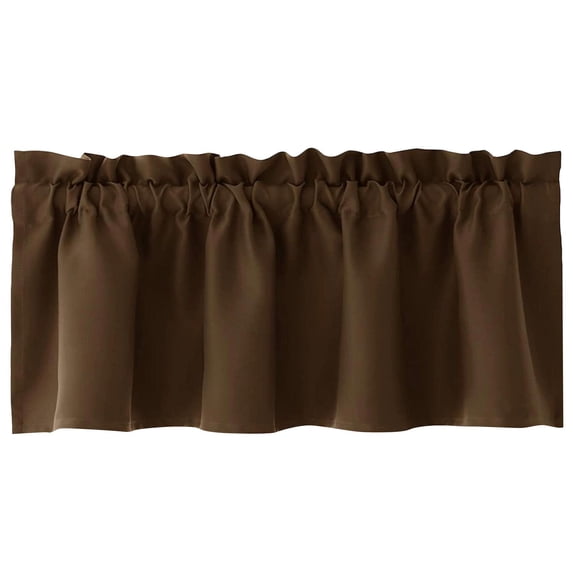 Curtain Blackout, Privacy Curtain, 18X45 In, Brown Shade, Curtain Valance, Black Valance, Light Blocking, Small Window Coverage, 1 Pc