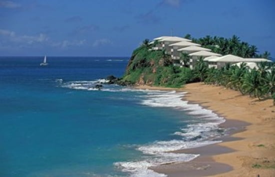Curtain Bluff Hotel and Beach Antigua Caribbean Canvas Art - Nik Wheeler DanitaDelimont (27 x 18)