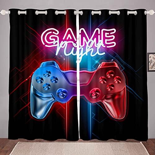 Curtain for Boys Game Room Decor Gamer Curtains Teens Kids Playing Video Game Window Treatments