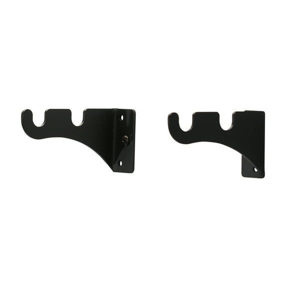 Village Wrought Iron Metal Curtain Brackets For Two 1 By 2" Rods