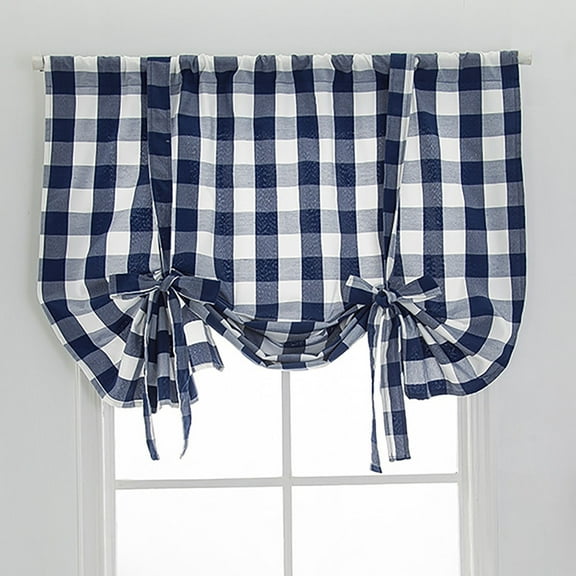Curtain,Check Lace Up Curtains For Windows 32 X 55 Inch Rod Pocket Translucent Filter Curtains For Kitchen Bedroom Living Room Doors And Windows Farmhouse 1 Panel