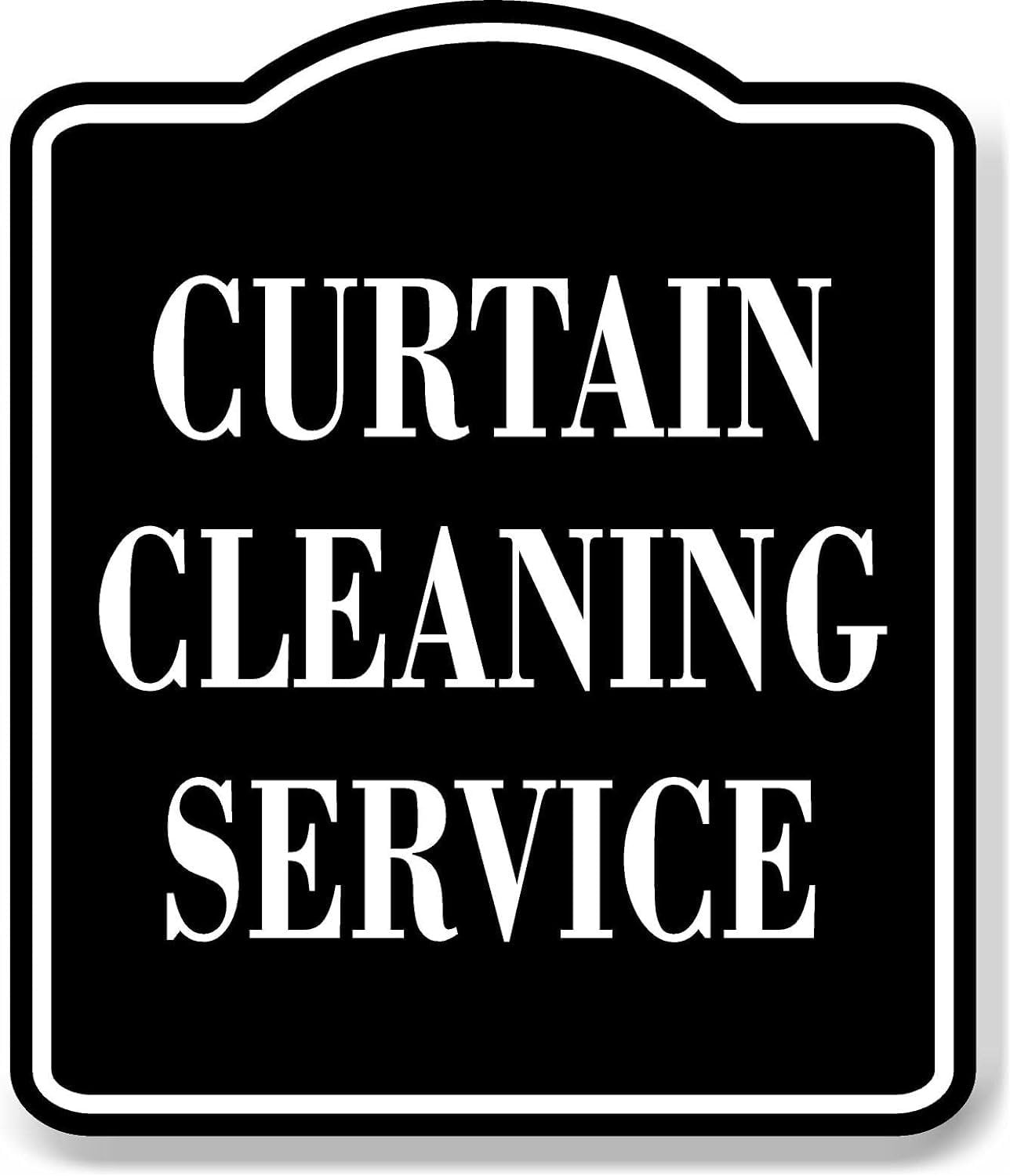 Curtain Cleaning Service BLACK Aluminum Composite Sign, 15"x18