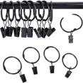 thumbnail image 1 of Curtain Clip Rings, 1.5 Inch, Openable Metal Hooks for Drapery. Rustproof finish for window rods, 1 of 5