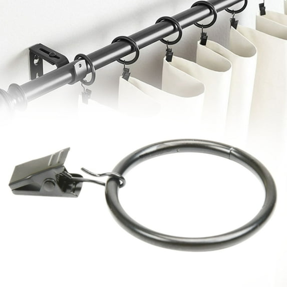 Curtain Clips Heavy Duty Curtain Hooks for Drapes Caps Pictures Rustproof & Decorative Black Curtain Rings for Bathroom Living and Guest Roomdreamyjuly Curtain Hooks