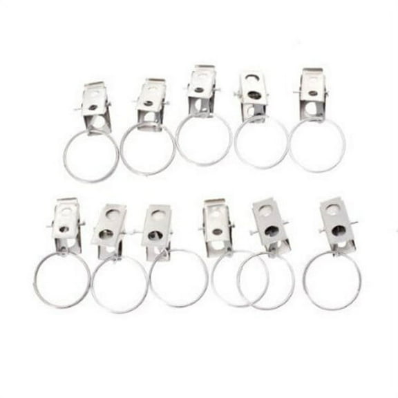 OFFIGAM 20Pcs Curtain Rod Clip Silver Smooth Glide Rings for Household Use