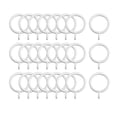 thumbnail image 1 of Curtain Clips Rings Strong Metal Drapery Shower Curtain Ring Rustproof 1.26" Interior Diameter 24 Pack White, 1 of 6