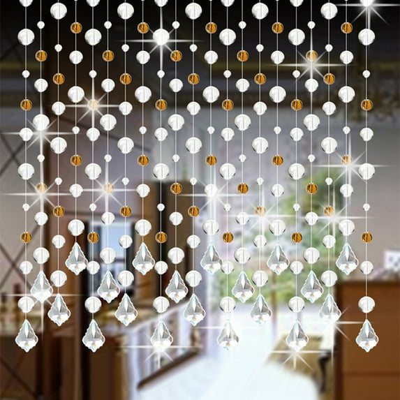 Curtain,Crystal Glass Bead Curtain Luxury Living Room Bedroom Window Door Wedding Decor