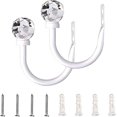 Curtain Drapery Holdbacks, 2Pcs Curtain Hooks with Clear Ball