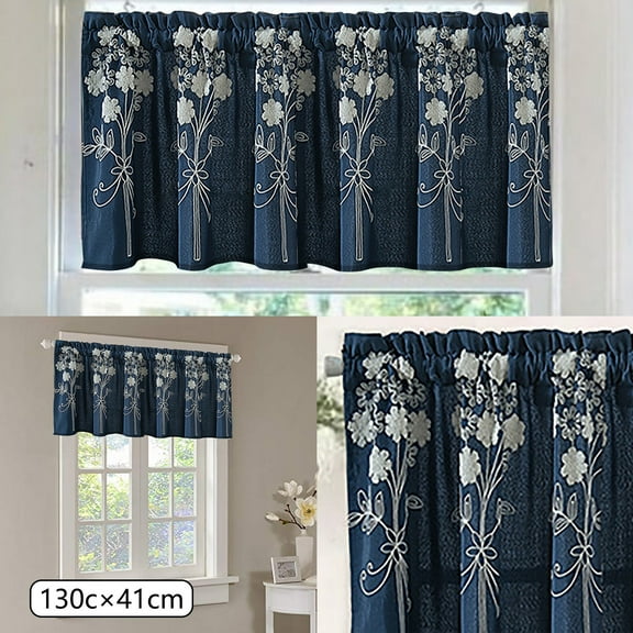 Curtain,Floral Curtains Kitchen Coffee Curtains Bedroom Rod Curtains Lace Short Curtains Lace Curtains 51 X 16 Inch 1 Panels