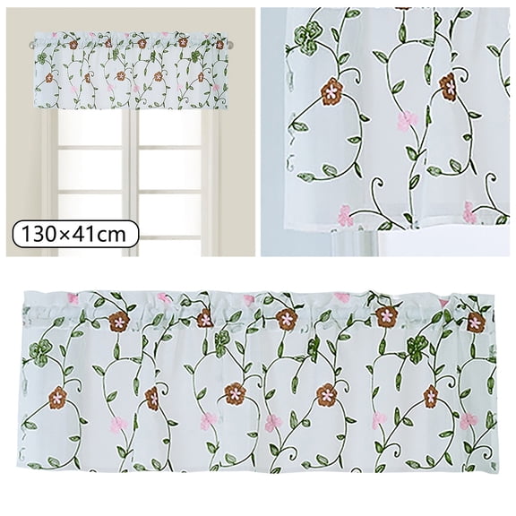 Curtain,Floral Curtains Kitchen Coffee Curtains Bedroom Rod Curtains Lace Short Curtains Lace Curtains 51 X 16 Inch 1 Panels