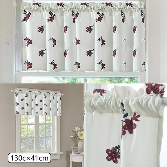 Curtain,Floral Curtains Kitchen Coffee Curtains Bedroom Rod Curtains Lace Short Curtains Lace Curtains 51 X 16 Inch 1 Panels
