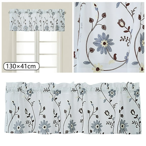 Curtain,Floral Curtains Kitchen Coffee Curtains Bedroom Rod Curtains Lace Short Curtains Lace Curtains 51 X 16 Inch 1 Panels