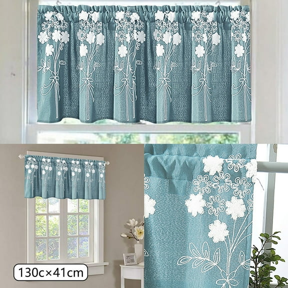 Curtain,Floral Curtains Kitchen Coffee Curtains Bedroom Rod Curtains Lace Short Curtains Lace Curtains 51 X 16 Inch 1 Panels