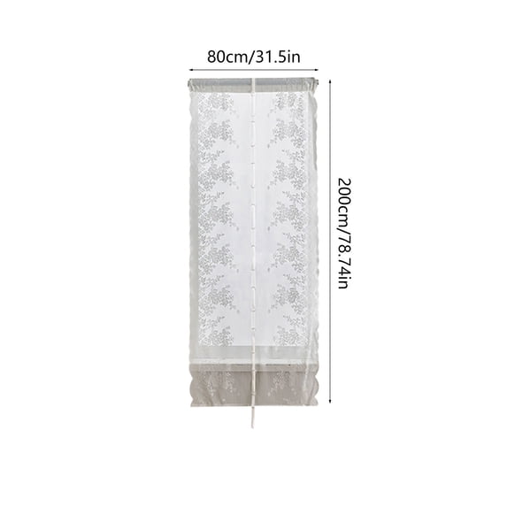 Curtain Floral Double Layer Window Curtain with Lace Sheer and out Rod Pocket Design for Bedroom Living Room Kitchen Door Window Treatment Home Decor Window Curtain