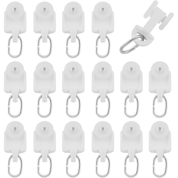 Curtain Glider Hooks, Track Rail Runner, Mute Wheel Rollers, Ball Pulley for Windows and Shower Curtain Tracks
