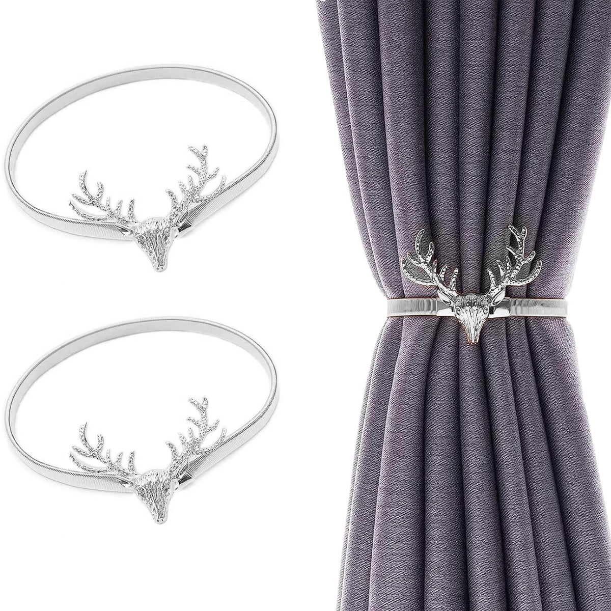 Curtain Hold Backs for Curtains Set of 2 Shiny Metal Curtain Tiebacks