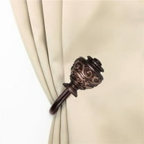 Curtain Holdback Pair in Harmony Finials in Cocoa