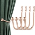 thumbnail image 1 of Curtain Holdbacks, 4 pcs Curtains Holder Wall Mounted Drapery Tiebacks Retro Window Hook for Home Decor, Matte Black, 1 of 7