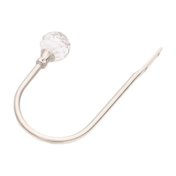 Curtain Holdbacks, U Shaped Metal Wall Hooks, 6.1x2.4 inch Curtain Tiebacks Hook, Decorative Curtain Hold with Clear Crystal Ball, Curtain Tie Pull Backs for Drapes, Home Window Decor,Silver