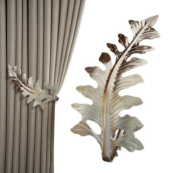 Curtain Holdbacks Vintage Curtain Holdbacks Leaf Design Curtain Holdbacks Curtain Pull Back Hooks Decorative Curtain Side Hooks for Drapes Modern Hook (1Pc 3.9"x5.9")